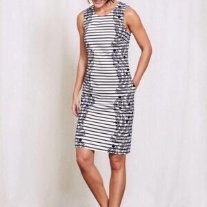 Boden Black and White Striped Dress